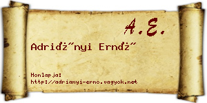 Adriányi Ernő névjegykártya