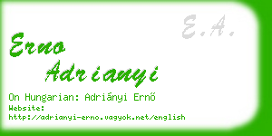 erno adrianyi business card