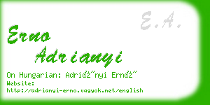 erno adrianyi business card